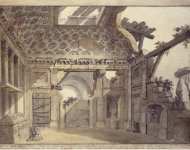 Clerisseau Charles-Louis Sketch of Painting of the Eastern Wall of the Ruined Room in the Trinita dei Monti  - Hermitage